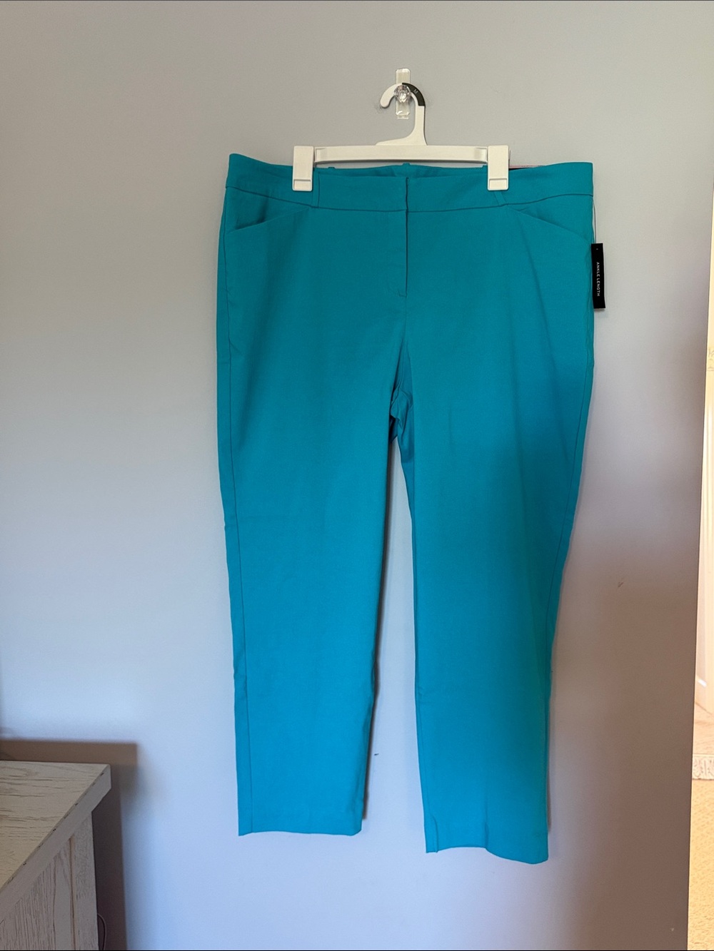 Worthington Woman NWT Slim Fit Teal Pants Size 18W Preppy Bright Business Casual